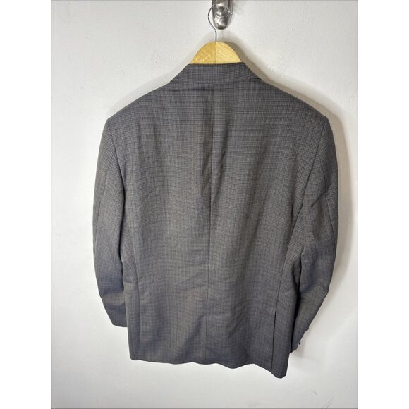Austin Reed Blazer Men’s 42 100% Wool Gray Windowpane Check Sport Coat - Picture 4 of 8